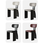 Sculptural Color-Block Dining Chair Series with Padded Leather Comfort