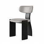 Sculptural Color-Block Dining Chair Series with Padded Leather Comfort