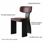 Sculptural Color-Block Dining Chair Series with Padded Leather Comfort