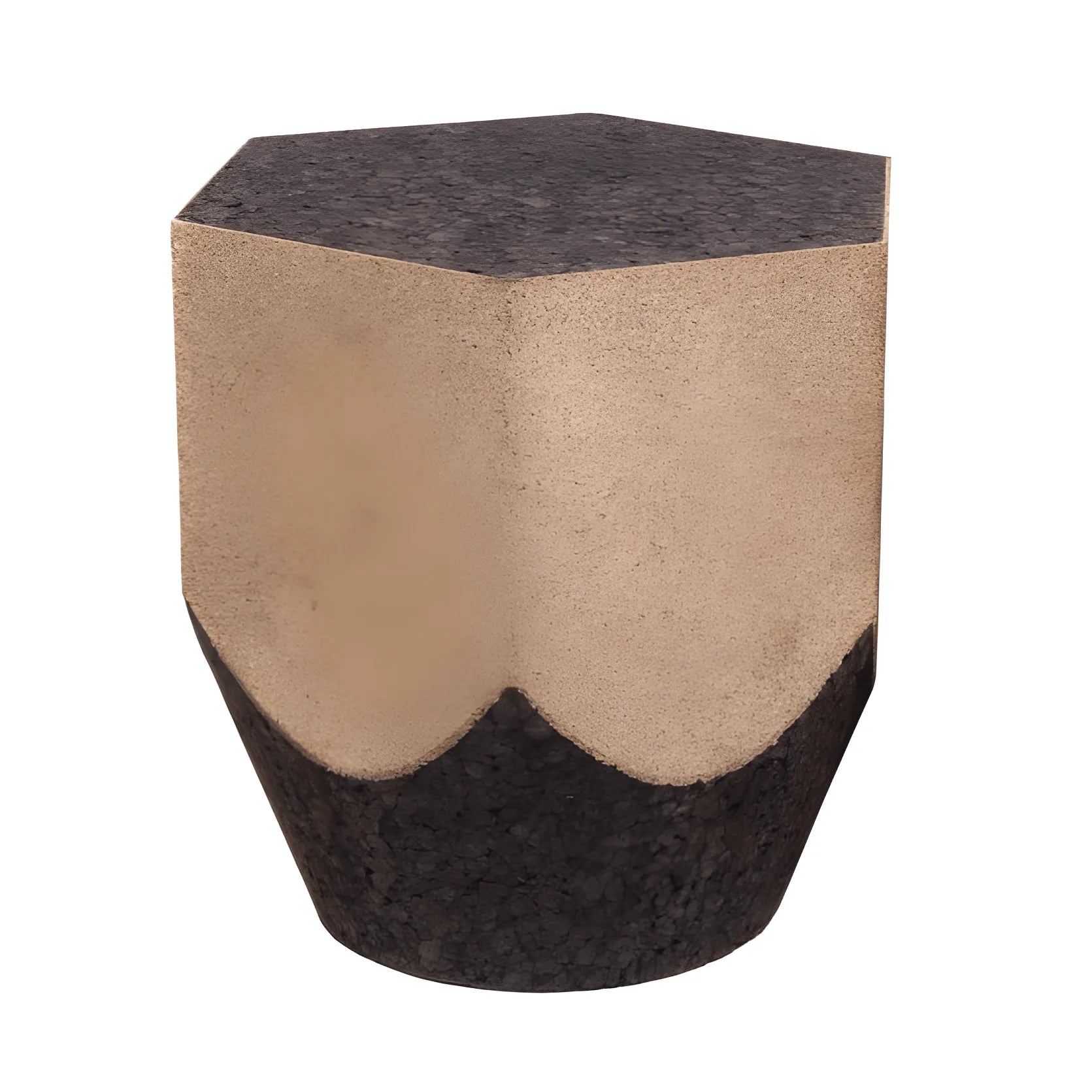 Sculptural Cork Side Table Series, Organic Geometric Accent Tables