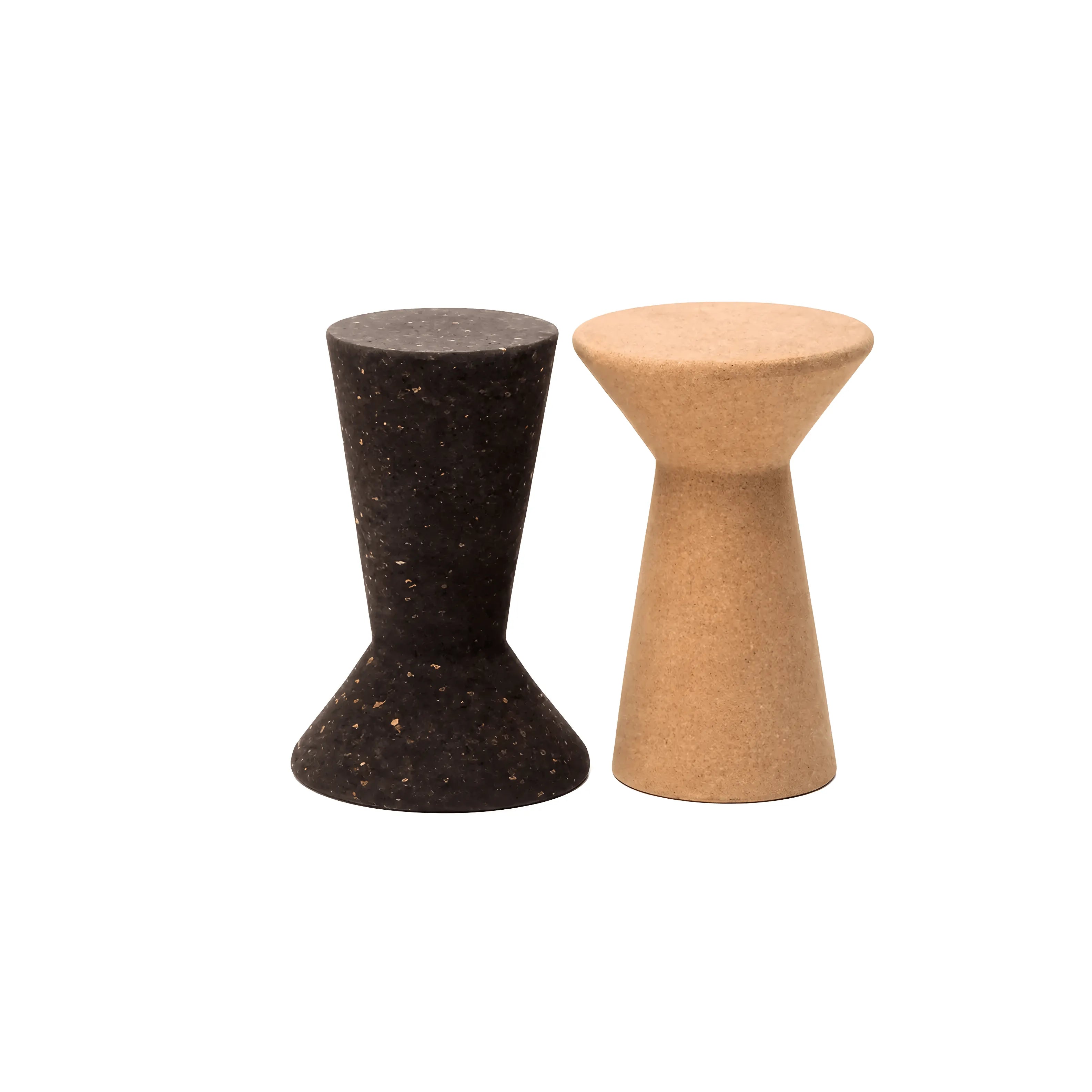Sculptural Cork Side Table Series, Organic Geometric Accent Tables