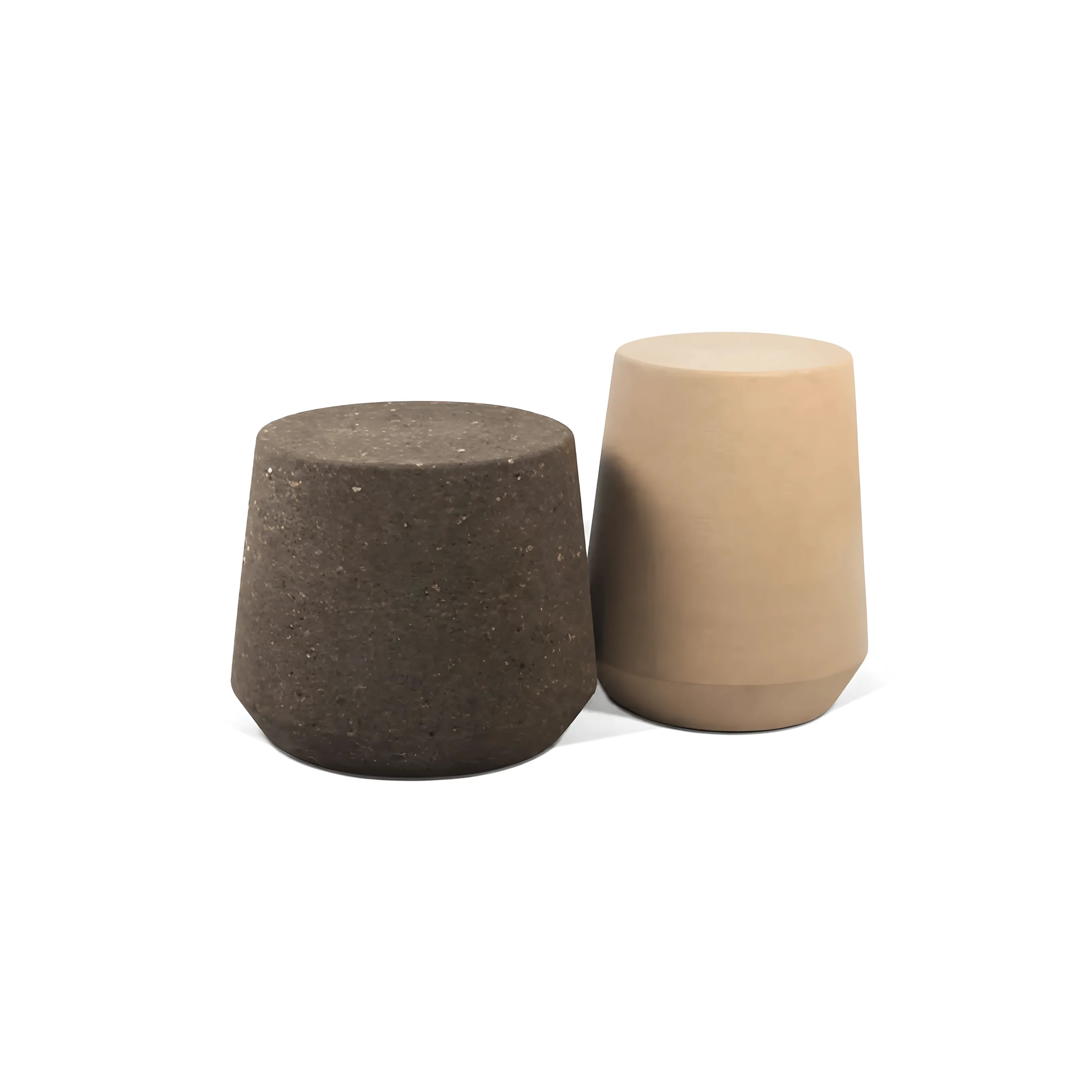 Sculptural Cork Side Table Series, Organic Geometric Accent Tables