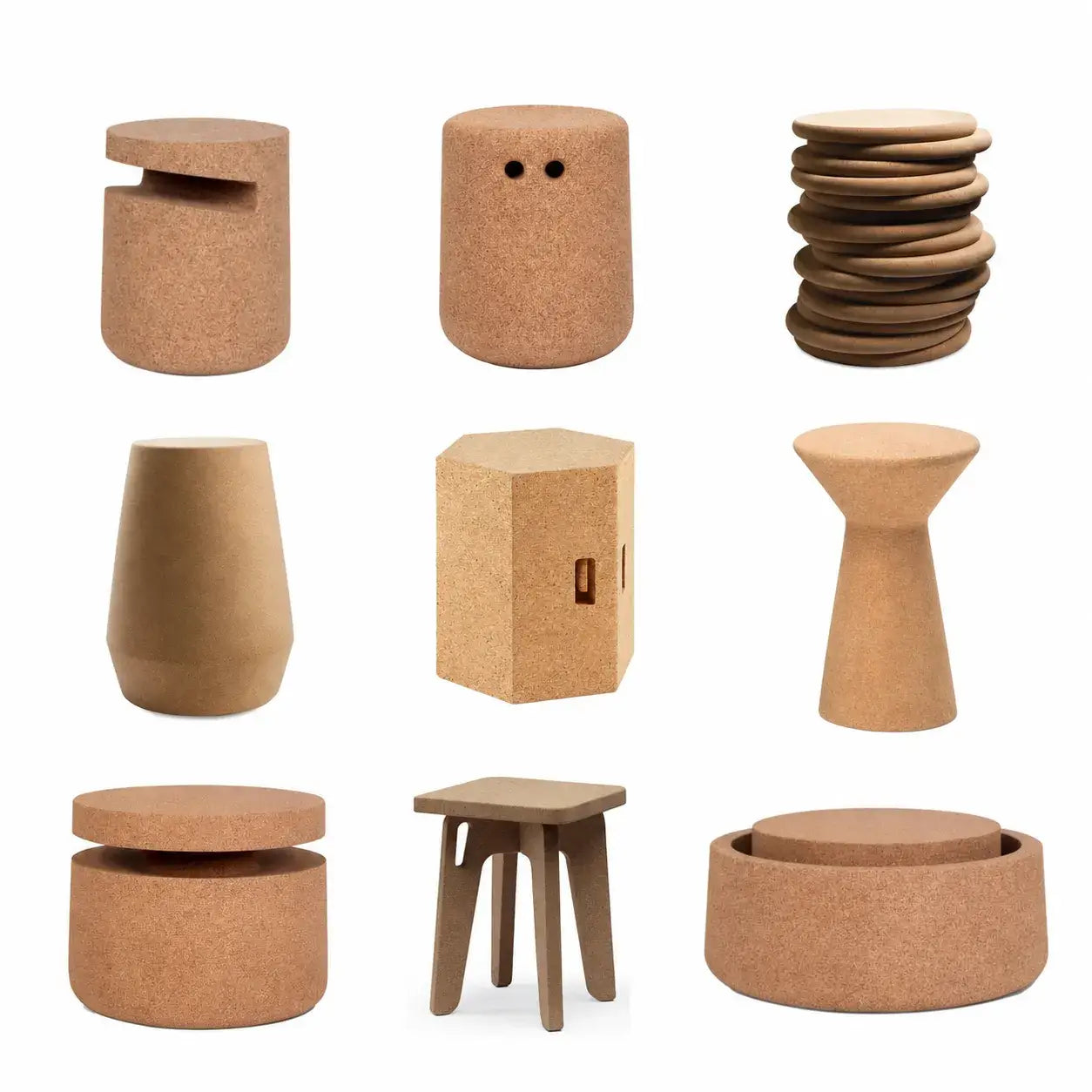 Sculptural Cork Side Table Series, Organic Geometric Accent Tables Main Product Image メイン画像