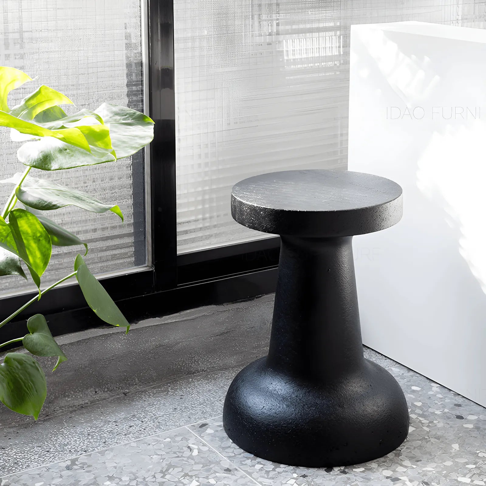 Sculptural Cork Stool and Cork Side Table for Artistic Minimalist Spaces