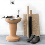 Sculptural Cork Stool and Cork Side Table for Artistic Minimalist Spaces