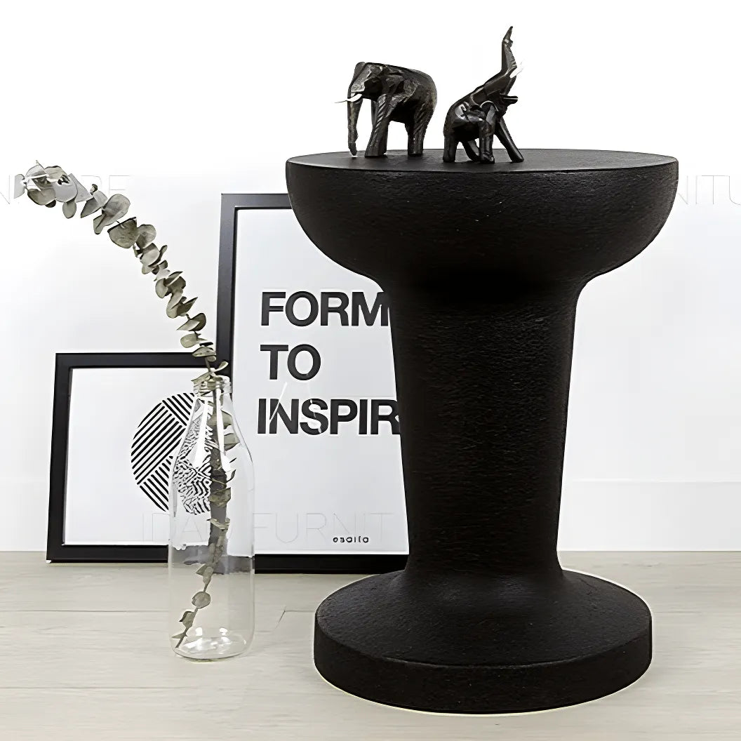 Sculptural Cork Stool and Cork Side Table for Artistic Minimalist Spaces