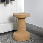 Sculptural Cork Stool and Cork Side Table for Artistic Minimalist Spaces
