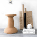 Sculptural Cork Stool and Cork Side Table for Artistic Minimalist Spaces