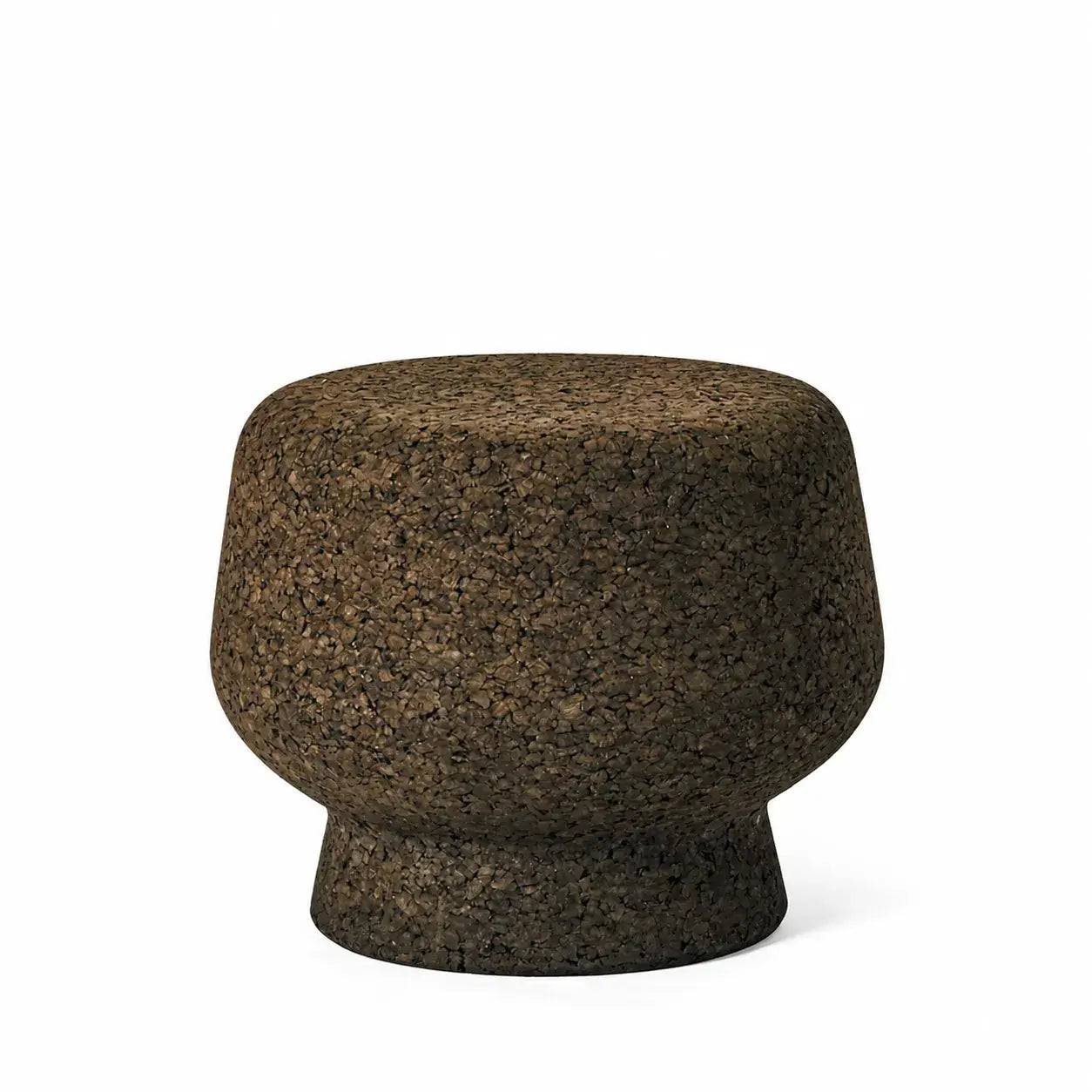 Sculptural Cork Stool and Cork Side Table Series in Wabi-Sabi Brown