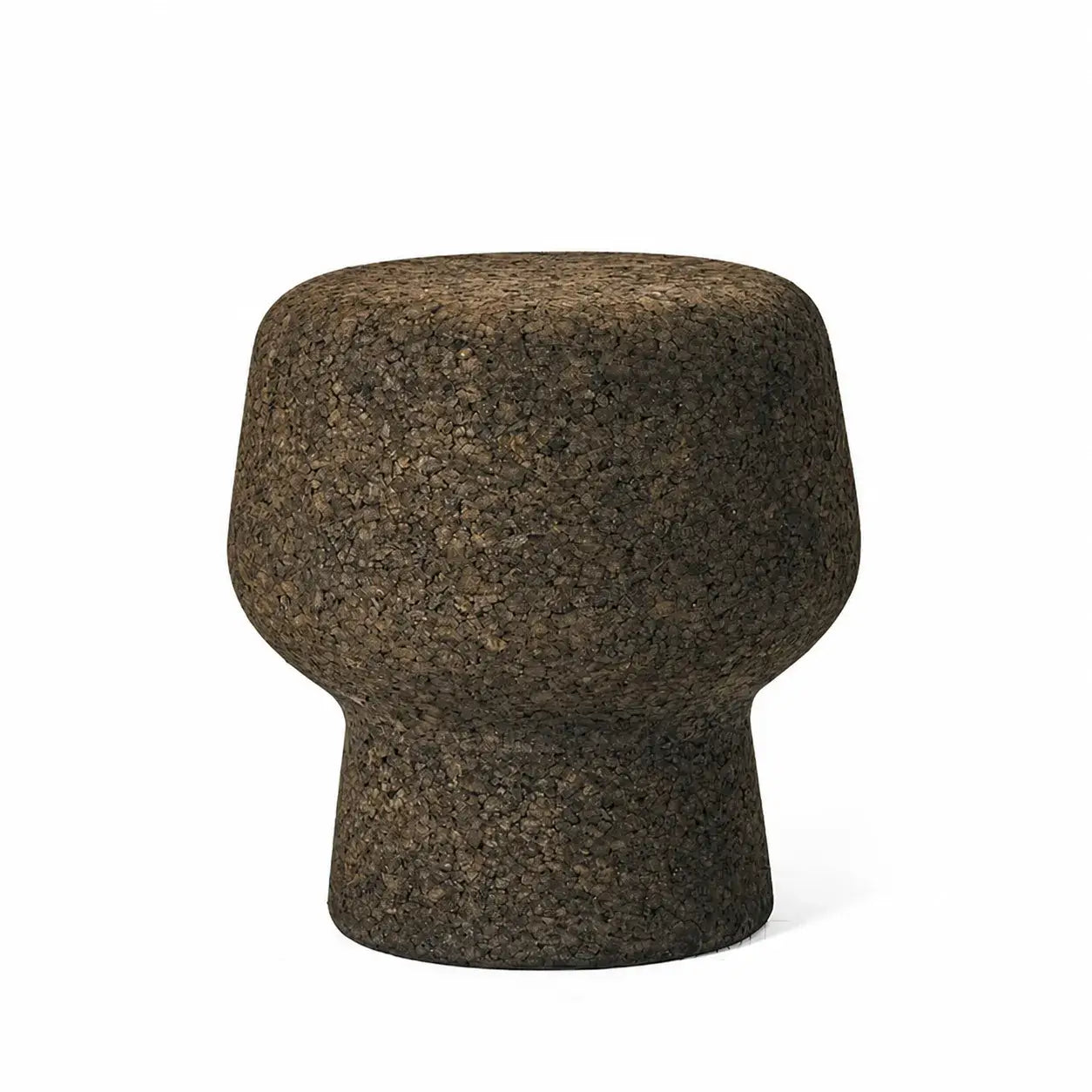 Sculptural Cork Stool and Cork Side Table Series in Wabi-Sabi Brown