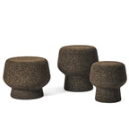 Sculptural Cork Stool and Cork Side Table Series in Wabi-Sabi Brown Main Product Image