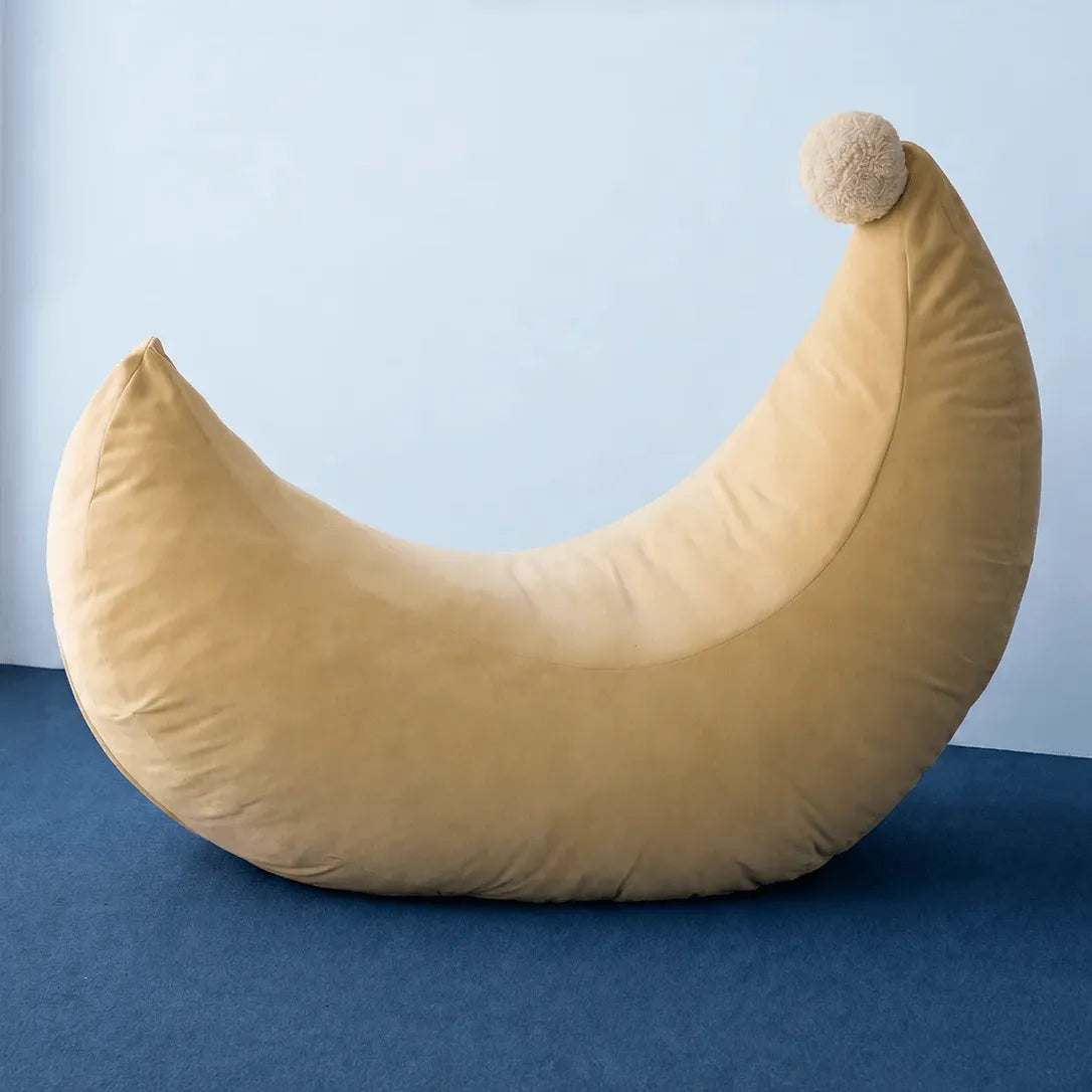 Sculptural Crescent Accent Chair in Two-Tone Velvet, Removable Cover Main Product Image