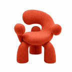 Sculptural Curved Accent Chair with Plush Texture and Bold Colors