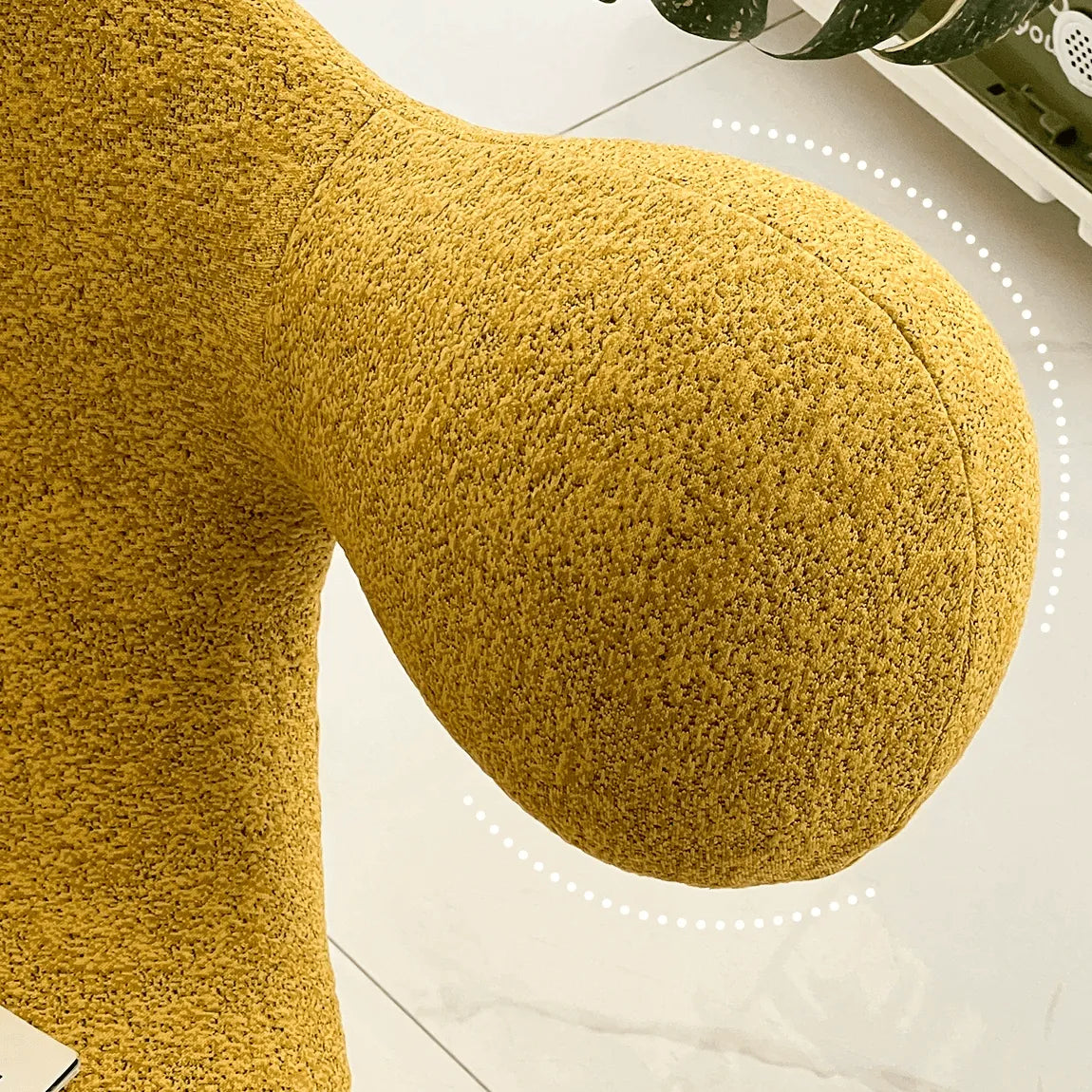 Sculptural Curved Accent Chair with Plush Texture and Bold Colors