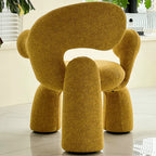 Sculptural Curved Accent Chair with Plush Texture and Bold Colors