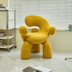 Sculptural Curved Accent Chair with Plush Texture and Bold Colors