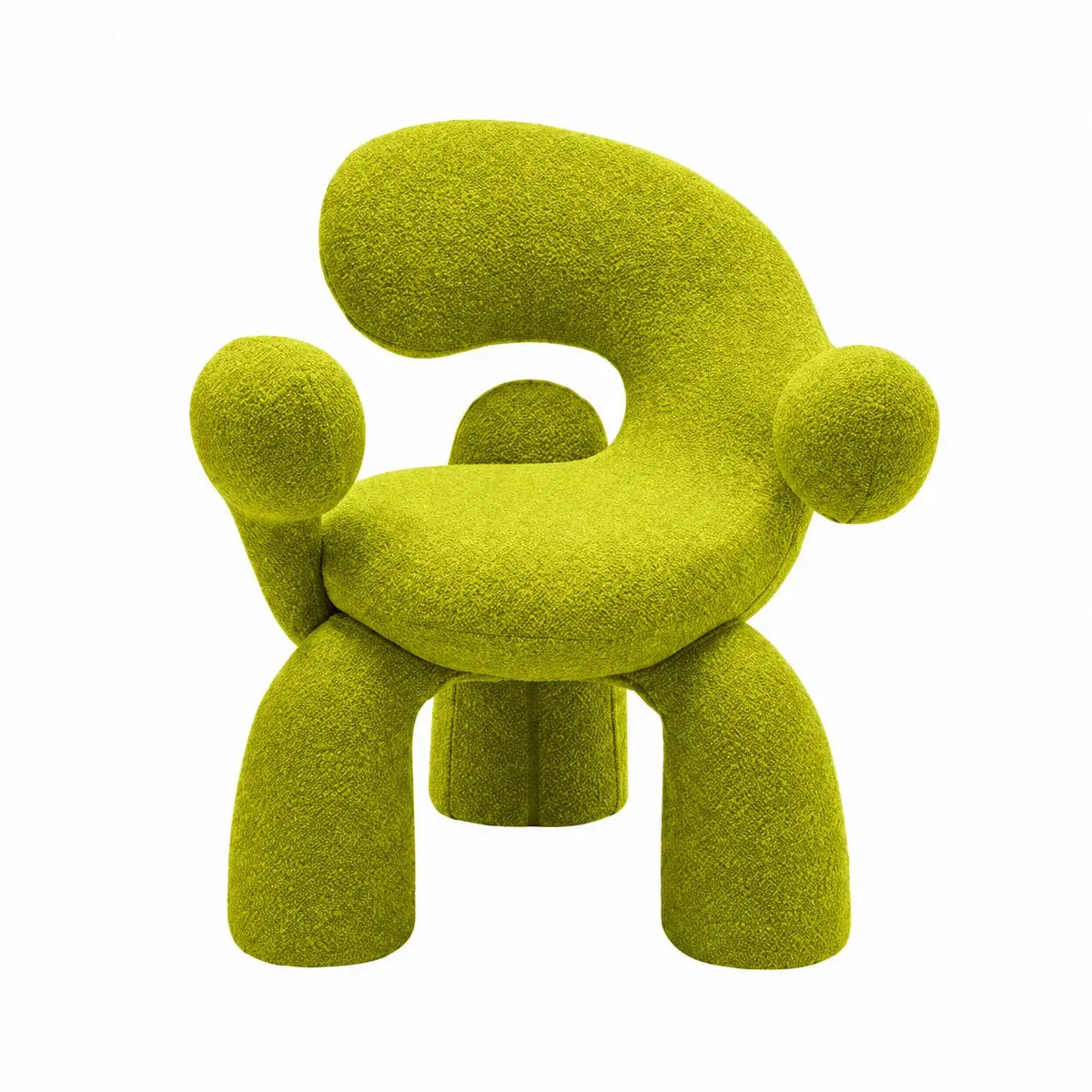 Sculptural Curved Accent Chair with Plush Texture and Bold Colors