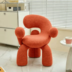 Sculptural Curved Accent Chair with Plush Texture and Bold Colors