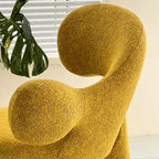 Sculptural Curved Accent Chair with Plush Texture and Bold Colors