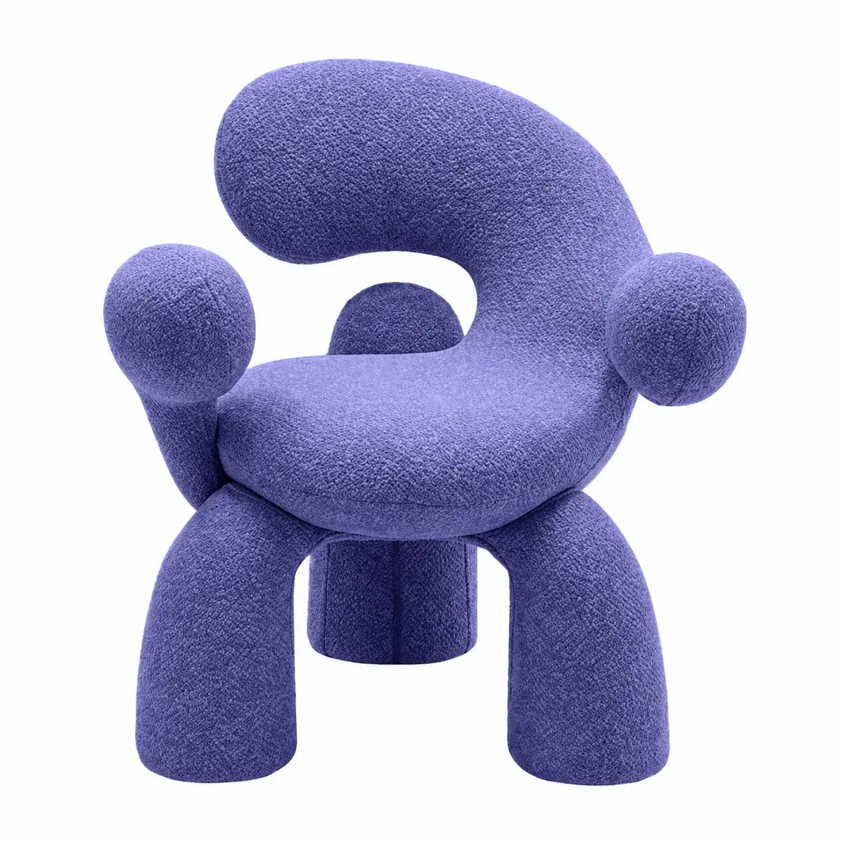 Sculptural Curved Accent Chair with Plush Texture and Bold Colors