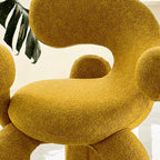 Sculptural Curved Accent Chair with Plush Texture and Bold Colors
