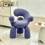 Sculptural Curved Accent Chair with Plush Texture and Bold Colors