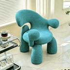 Sculptural Curved Accent Chair with Plush Texture and Bold Colors