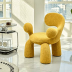 Sculptural Curved Accent Chair with Plush Texture and Bold Colors