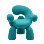 Sculptural Curved Accent Chair with Plush Texture and Bold Colors