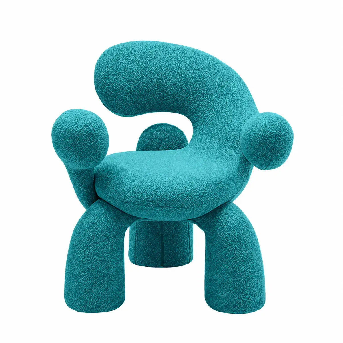 Sculptural Curved Accent Chair with Plush Texture and Bold Colors