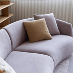 Sculptural Curved Chenille Sofa for Soft French Minimalist Living