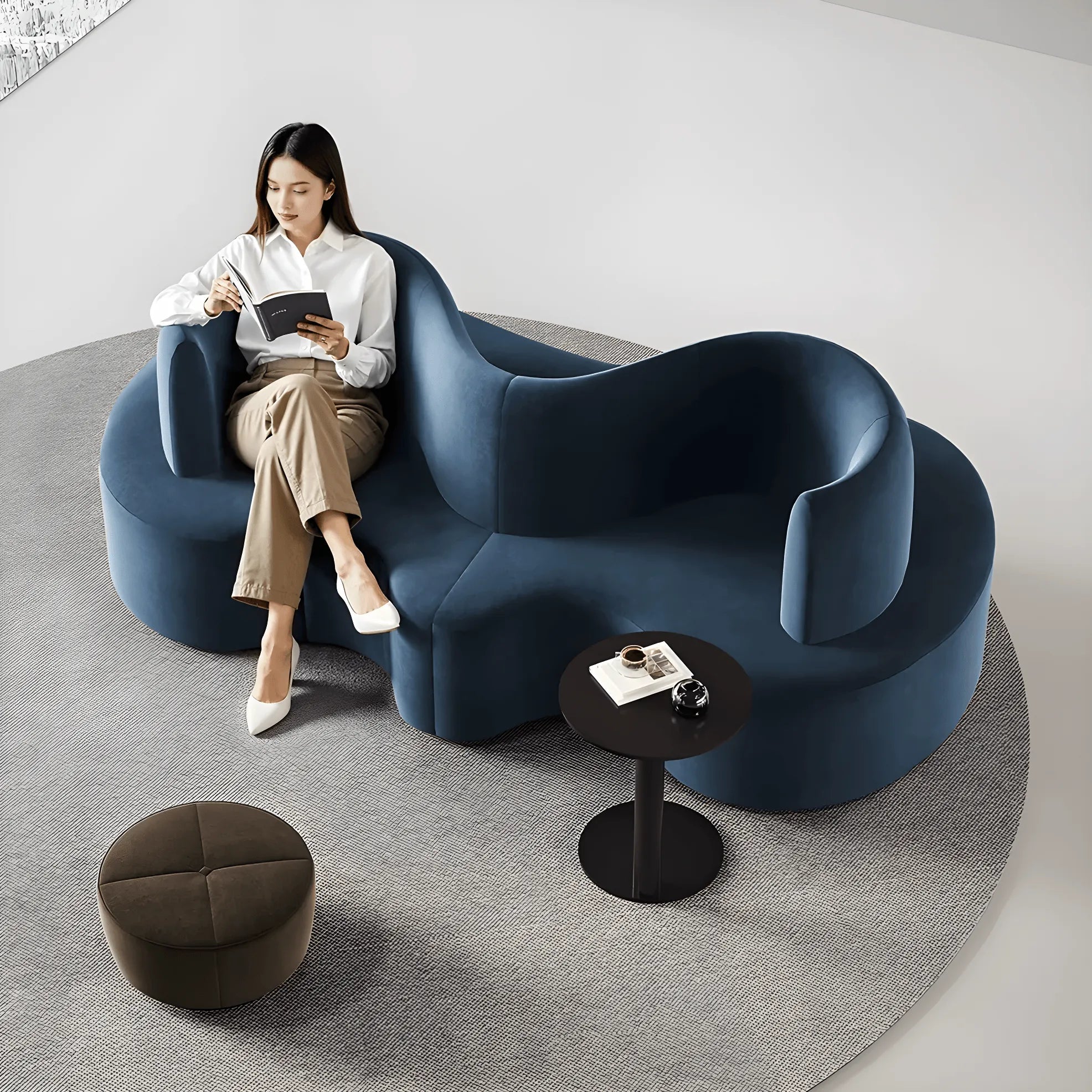 Sculptural Curved Modular Sofa for Lounge Reception and Office Collaboration