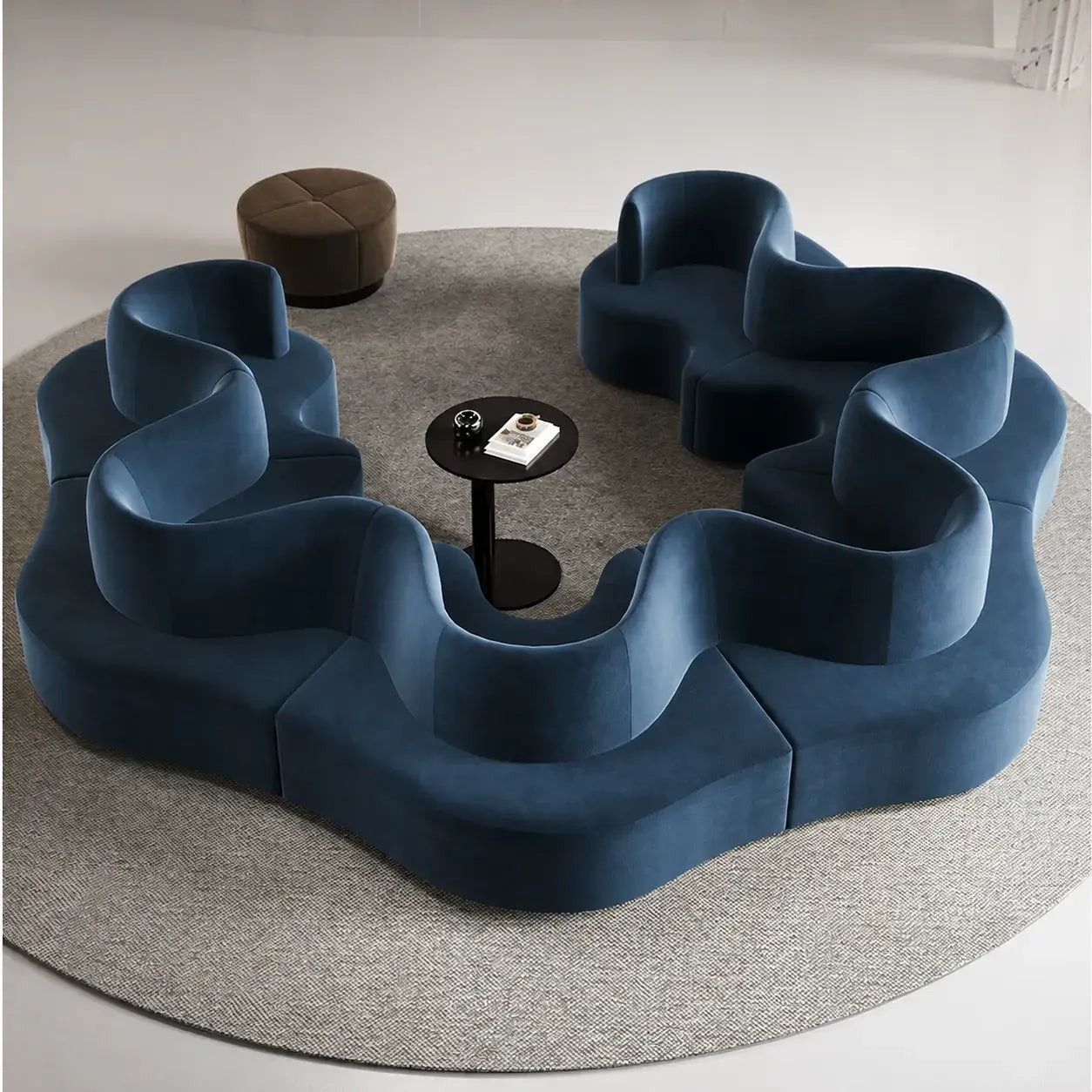 Sculptural Curved Modular Sofa for Lounge Reception and Office Collaboration