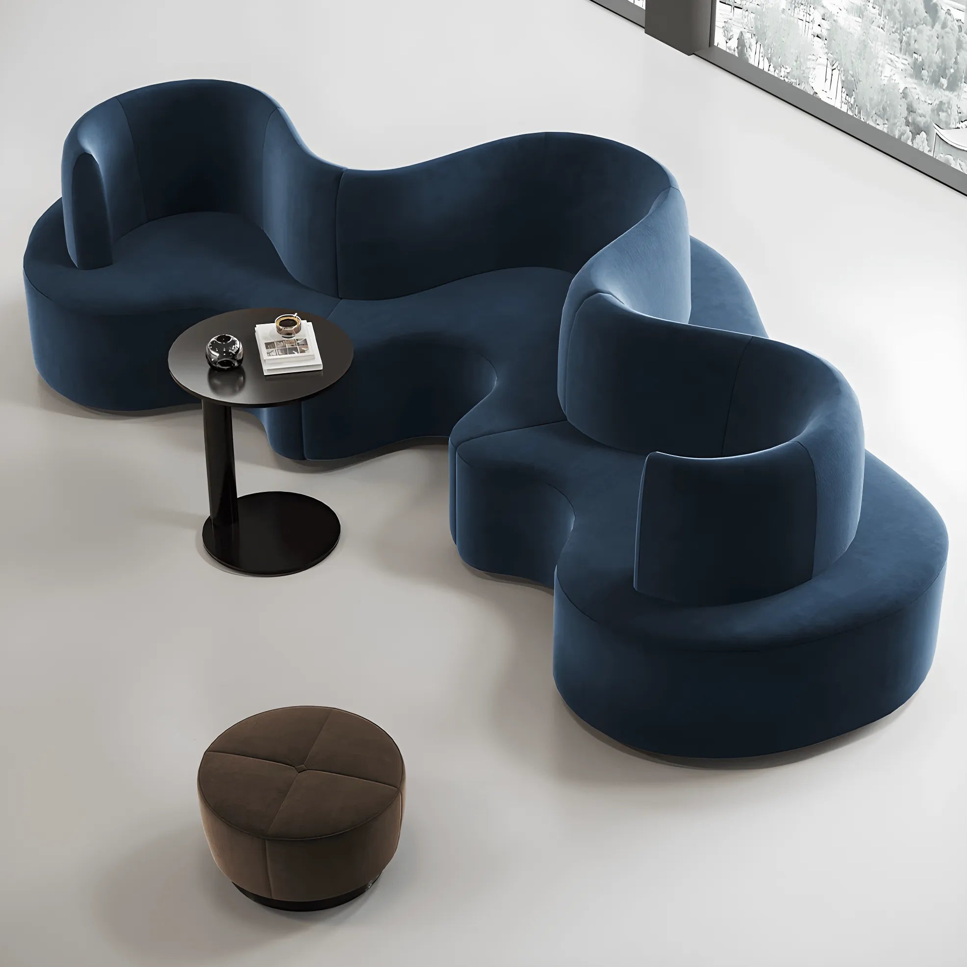 Sculptural Curved Modular Sofa for Lounge Reception and Office Collaboration
