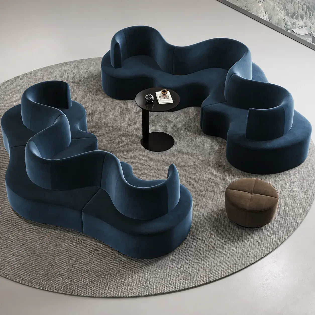 Sculptural Curved Modular Sofa for Lounge Reception and Office Collaboration