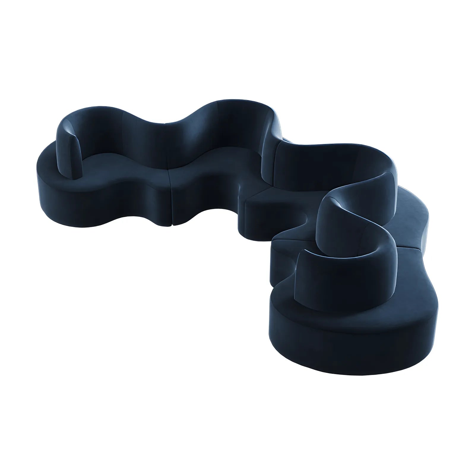Sculptural Curved Modular Sofa for Lounge Reception and Office Collaboration