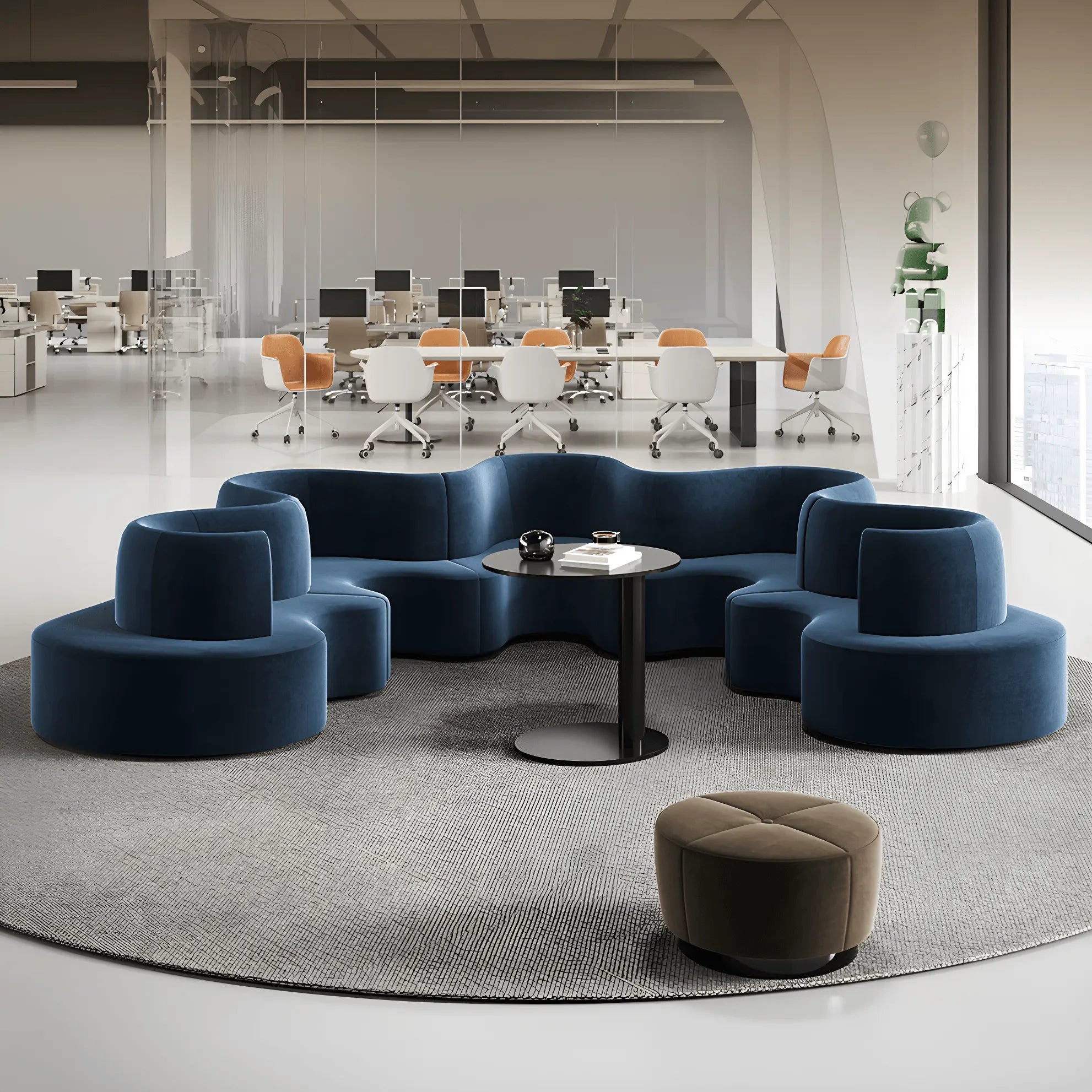 Sculptural Curved Modular Sofa for Lounge Reception and Office Collaboration Main Product Image