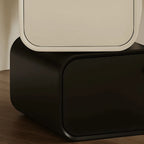Sculptural Curved Office Desk and Leather Chair Set With Storage