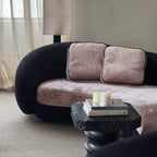 Sculptural Curved Sofa in Smoky Pink and Black for Statement Living