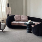 Sculptural Curved Sofa in Smoky Pink and Black for Statement Living Main Product Image