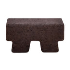 Sculptural Dark Cork Chair and Cork Stool Series with Rounded Forms