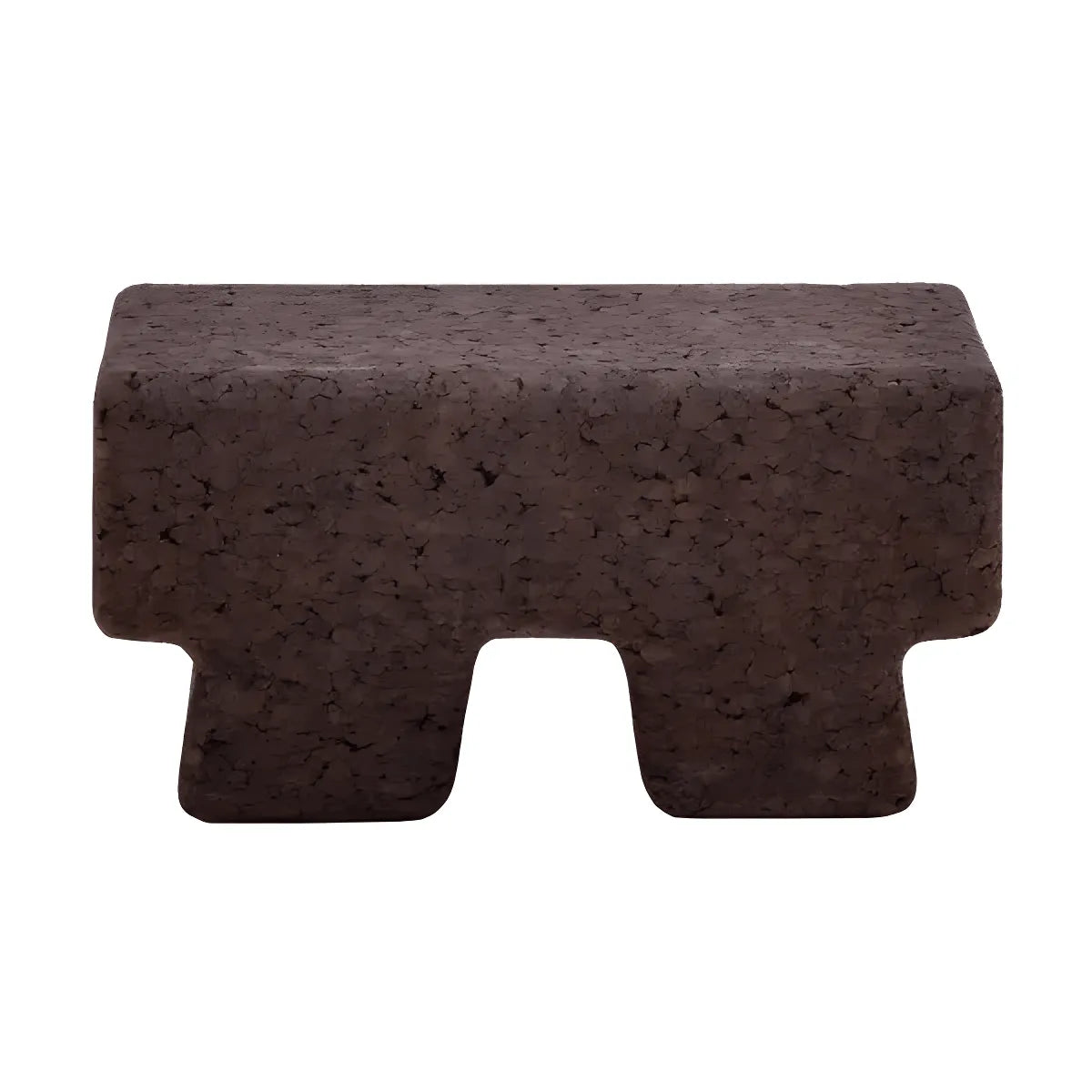 Sculptural Dark Cork Chair and Cork Stool Series with Rounded Forms