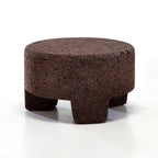 Sculptural Dark Cork Chair and Cork Stool Series with Rounded Forms