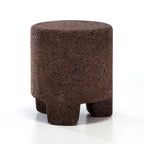 Sculptural Dark Cork Chair and Cork Stool Series with Rounded Forms