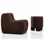 Sculptural Dark Cork Chair and Cork Stool Series with Rounded Forms Main Product Image