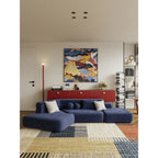 Sculptural Deep Blue Modular Chaise Lounge for Artistic Lounge Living