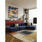 Sculptural Deep Blue Modular Chaise Lounge for Artistic Lounge Living
