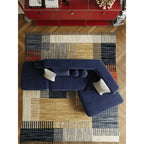 Sculptural Deep Blue Modular Chaise Lounge for Artistic Lounge Living