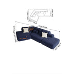 Sculptural Deep Blue Modular Chaise Lounge for Artistic Lounge Living Dimensions