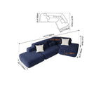 Sculptural Deep Blue Modular Chaise Lounge for Artistic Lounge Living Dimensions